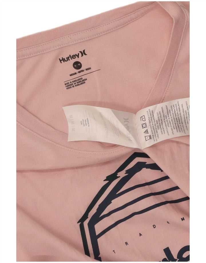 Hurley Herre grafisk T-shirt Top Medium Pink Bomuld