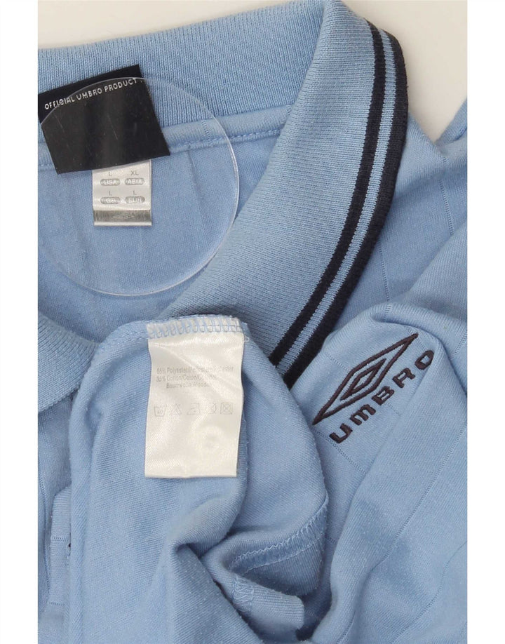 Umbro Poloskjorte til mænd Large Blue Colourblock Polyester