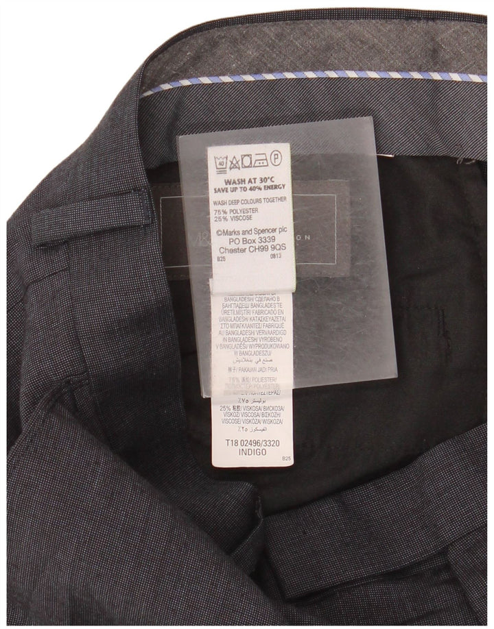 Marks & Spencer Straight Suit Bukser til mænd W30 L33 Marineblå polyester