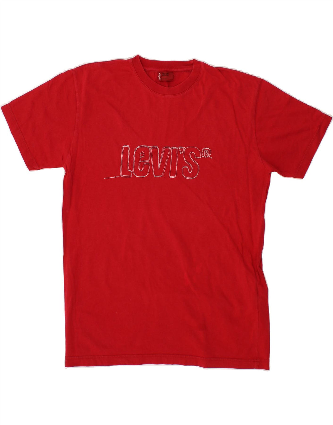 LEVI'S Mens Graphic T-Shirt Top Medium Red Cotton Vintage Levi's and Second-Hand Levi's from Messina Hembry 