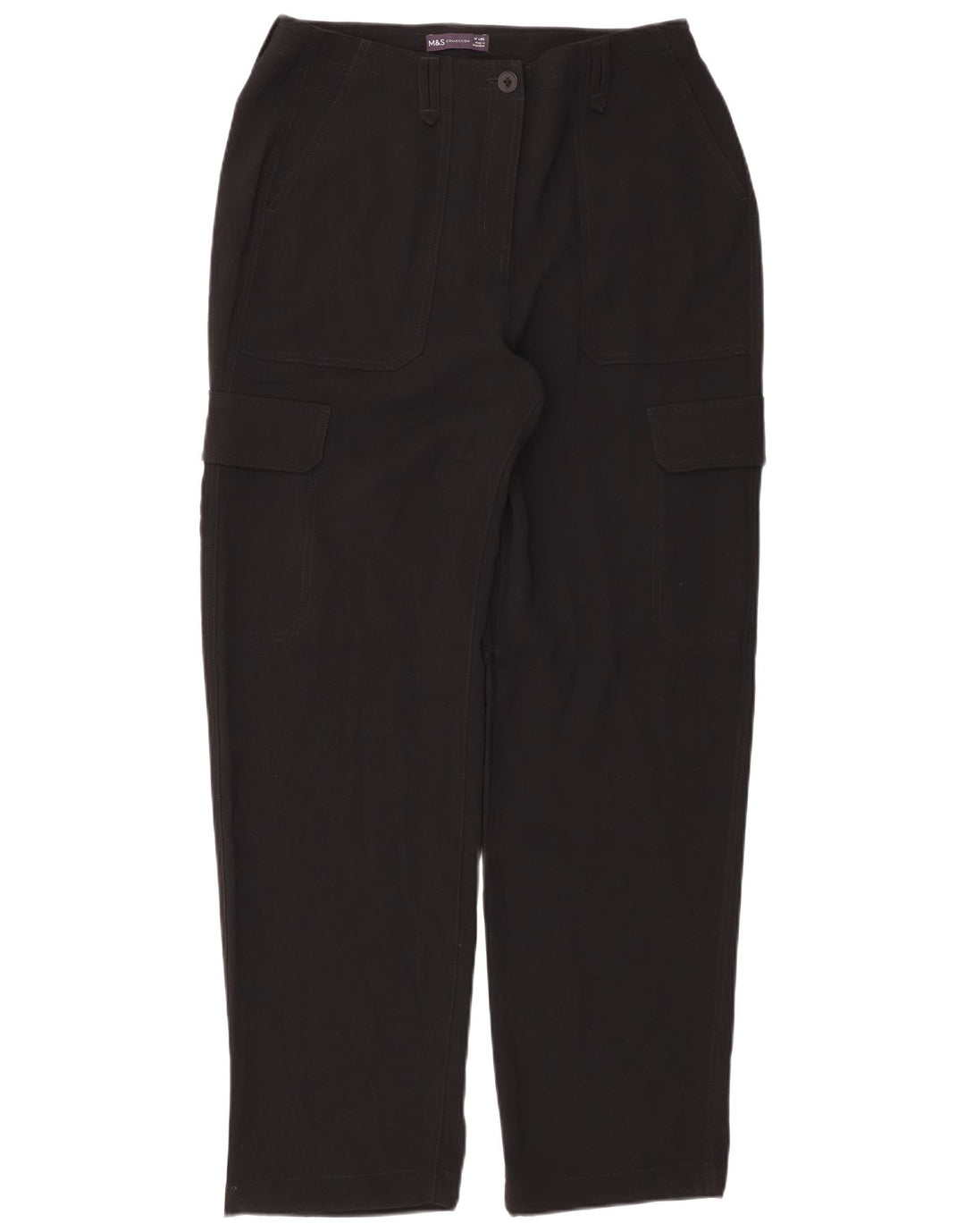 Marks & Spencer Lige Cargo-bukser til kvinder UK 14 Large W34 L32 Sort