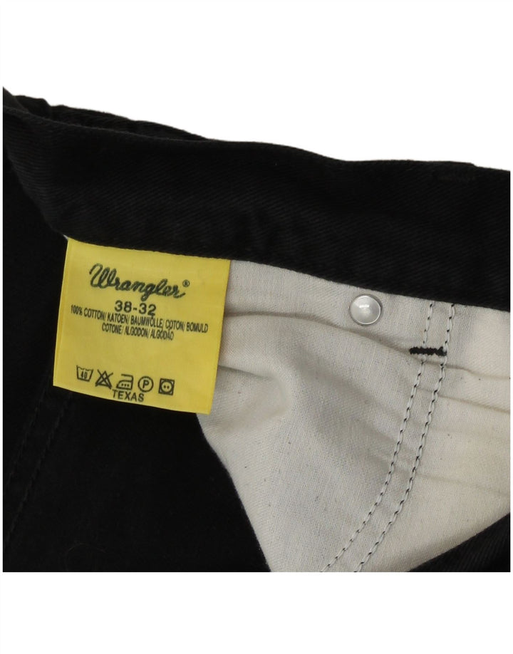 Wrangler Herre Texas Straight Jeans W38 L32 Sort Bomuld