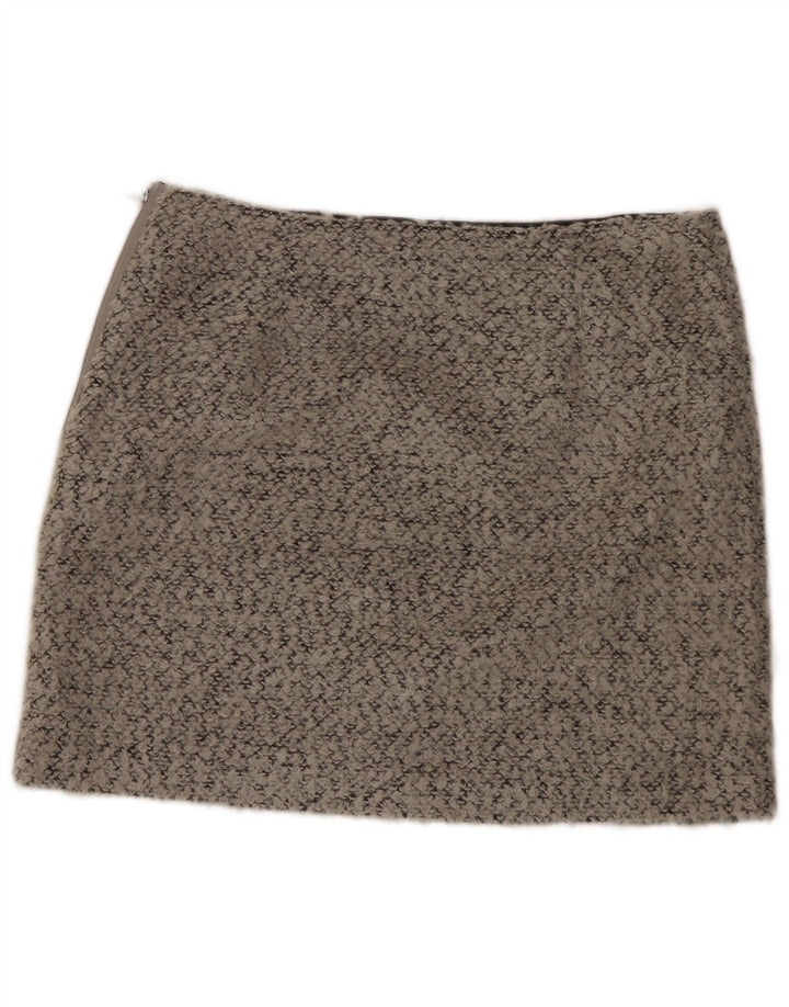 Marks & Spencer Dame Mini-nederdel UK 14 Large W34 Grey Flecked Polyester