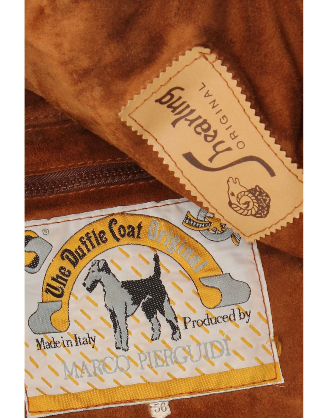 Vintage Herre Shearling Jacket IT 56 3XL Brun Shearling