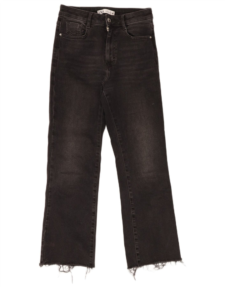 ZARA Womens Bootcut Jeans EU 34 2XS W24 L26 Black Cotton