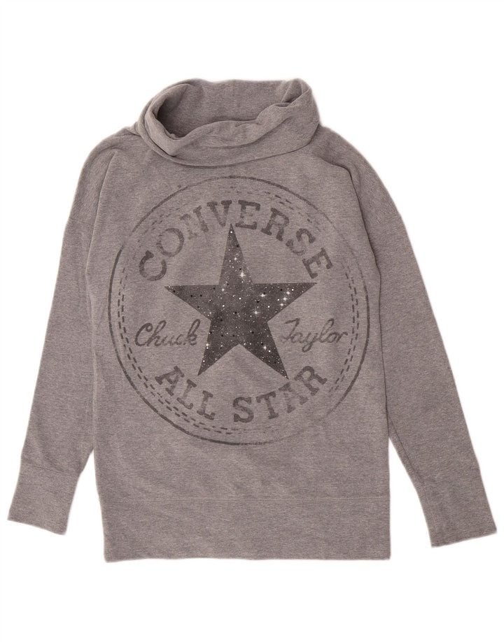 Converse Graphic Sweatshirt Jumper UK 10 lille grå bomuld
