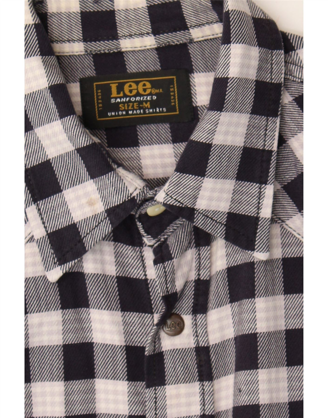 LEE Mens Flannel Shirt Medium Black Check Cotton Vintage Lee and Second-Hand Lee from Messina Hembry 