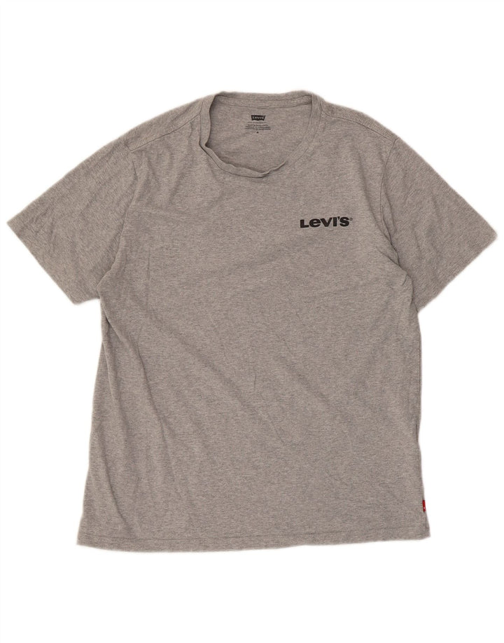Levi's Herre grafisk T-shirt top mellemgrå flækket bomuld