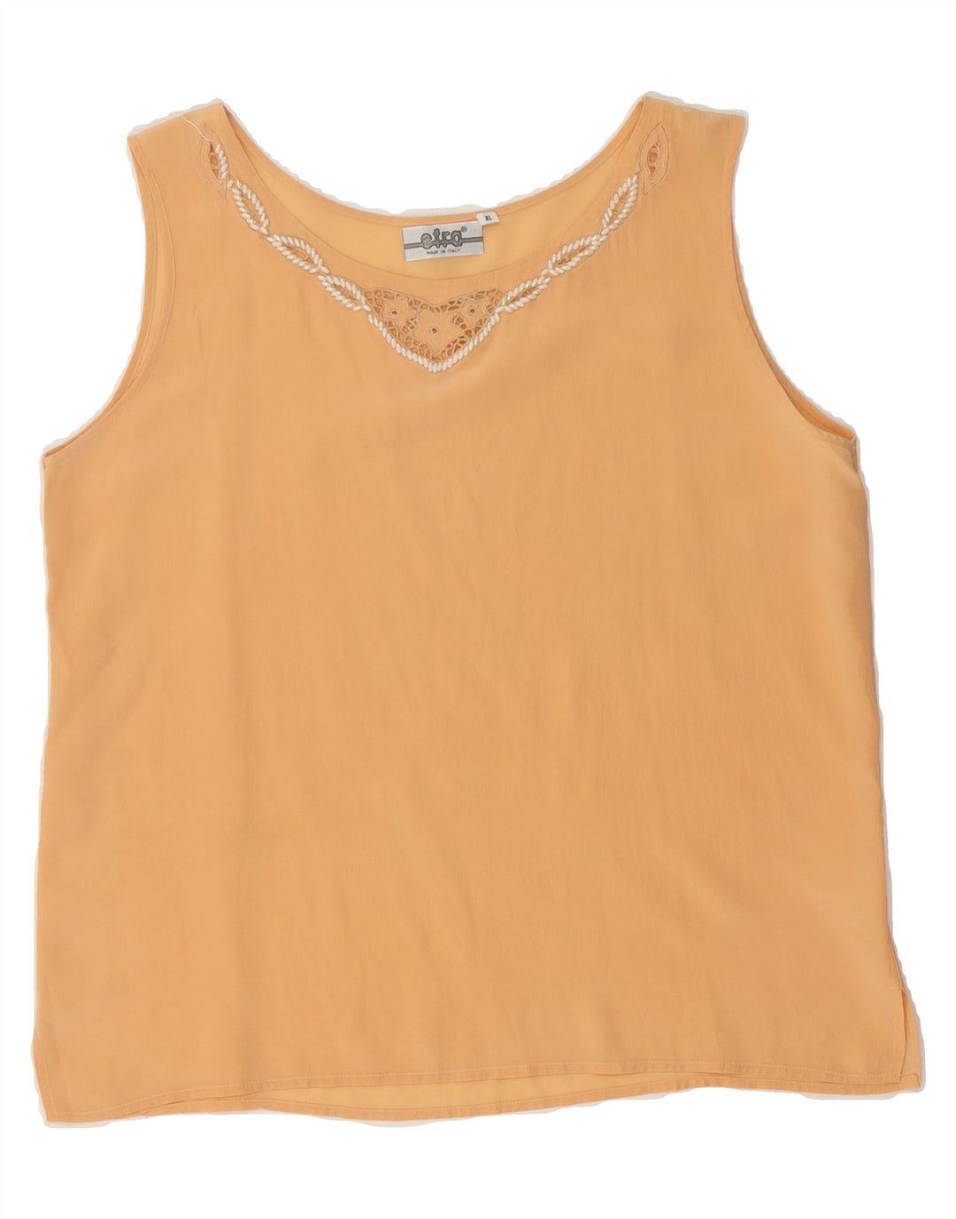 VINTAGE Womens Sleeveless Blouse Top UK 18 XL Orange Vintage Vintage and Second-Hand Vintage from Messina Hembry 