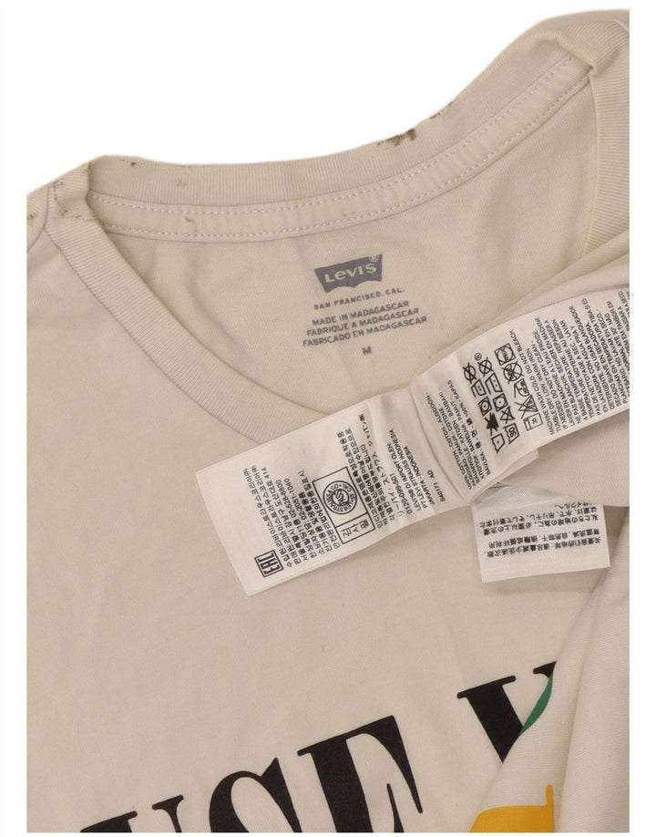 LEVI'S Herre Grafisk Vest Top Medium Hvid Bomuld