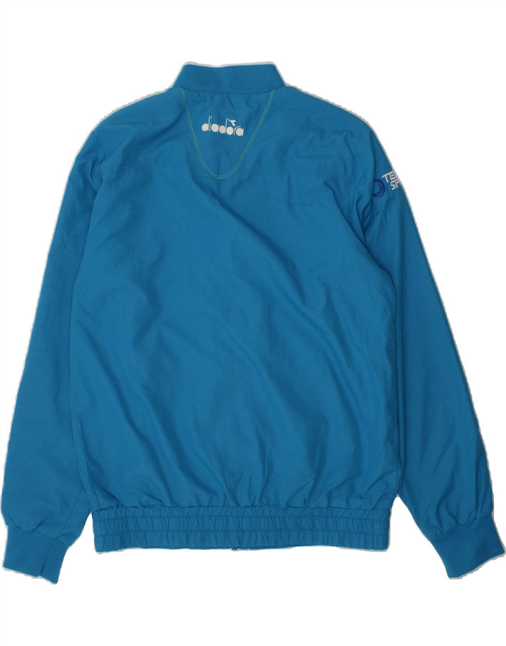DIADORA Boys Graphic Tracksuit Top Jacket 7-8 Years Medium Blue Polyester Vintage Diadora and Second-Hand Diadora from Messina Hembry 