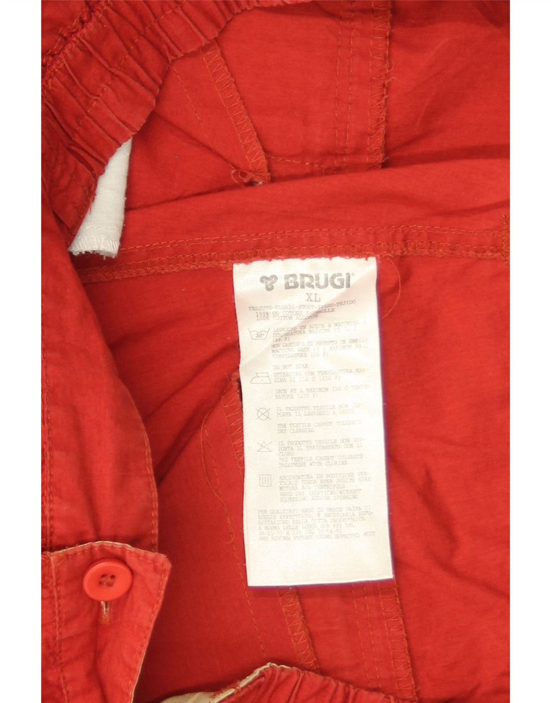 Brugi Herre Cargo Shorts XL W38 Rød Bomuld