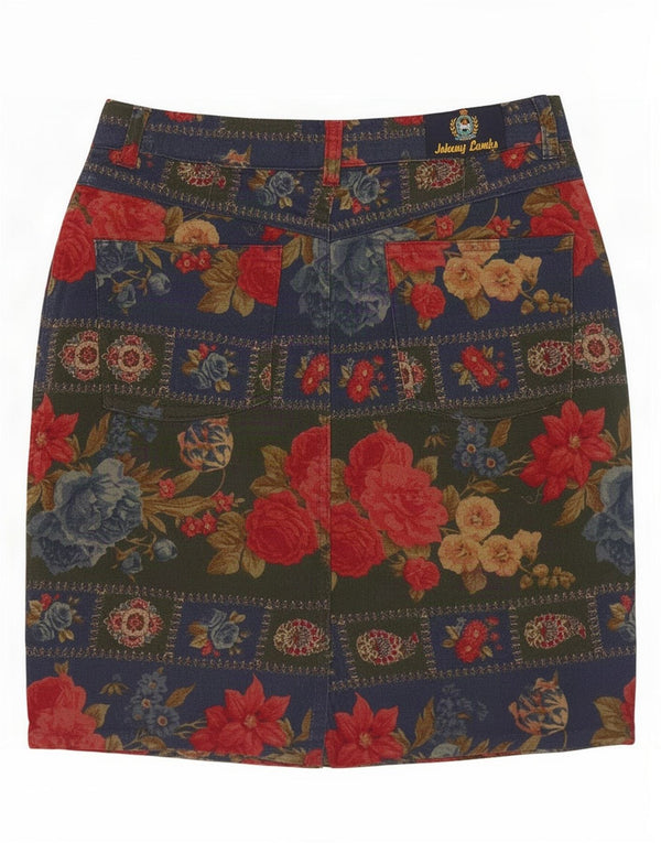 Johnny Lambs Womens Pencil Skirt Large W30 Multicolored Floral Bomuld