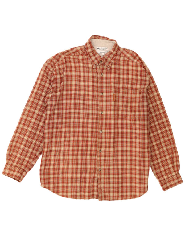 Columbia herre flannelskjorte XL orange ternet bomuld