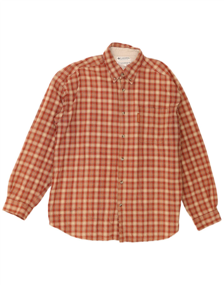 Columbia herre flannelskjorte XL orange ternet bomuld