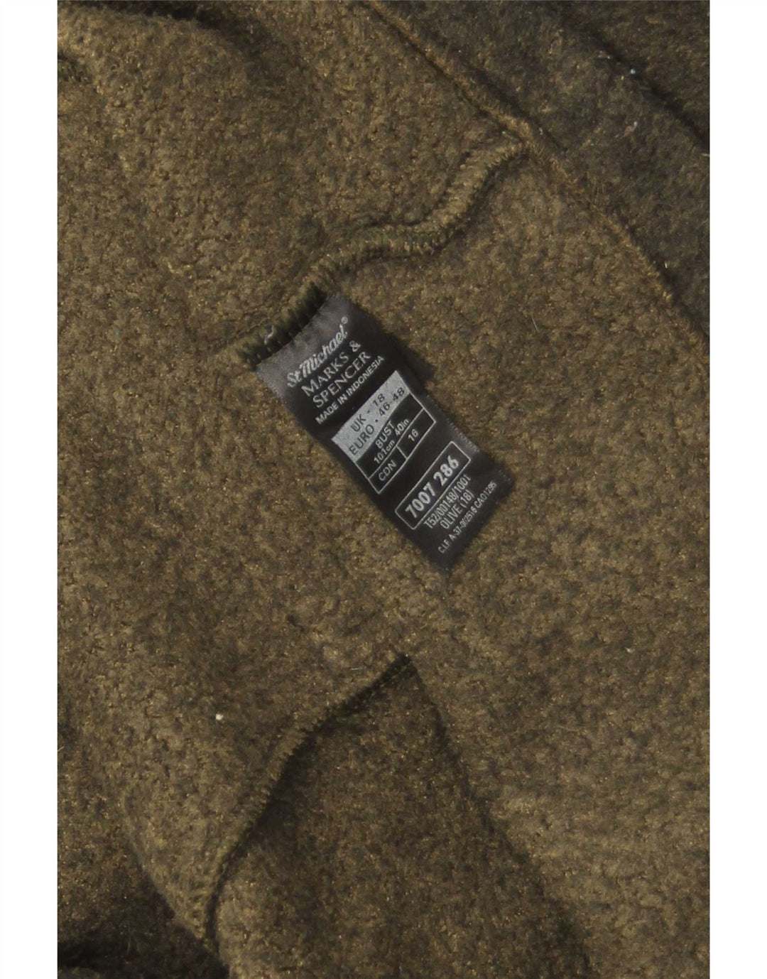 Marks & Spencer Fleecejakke til kvinder UK 18 XL Khaki Polyester