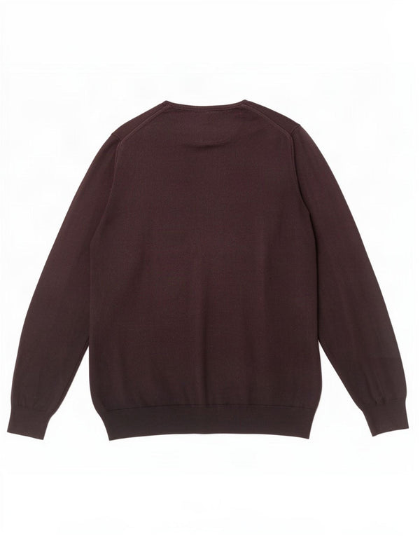 Zara Herre Regular Fit Crew Neck Jumper Sweater Large Brun