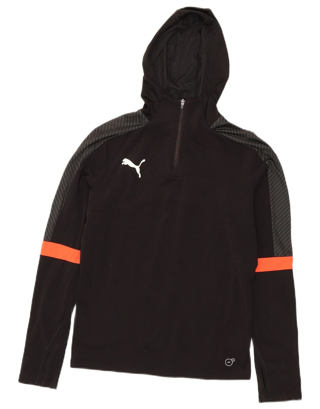 Puma Boys Hooded Zip Neck Pullover Træningsdragt Top 13-14 år Sort