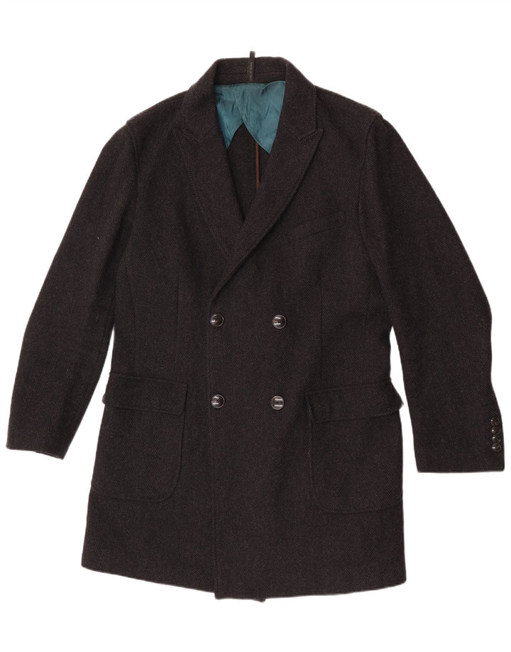 Liu Jo Herre Double Breasted Coat IT 52 XL Sort sildebensuld