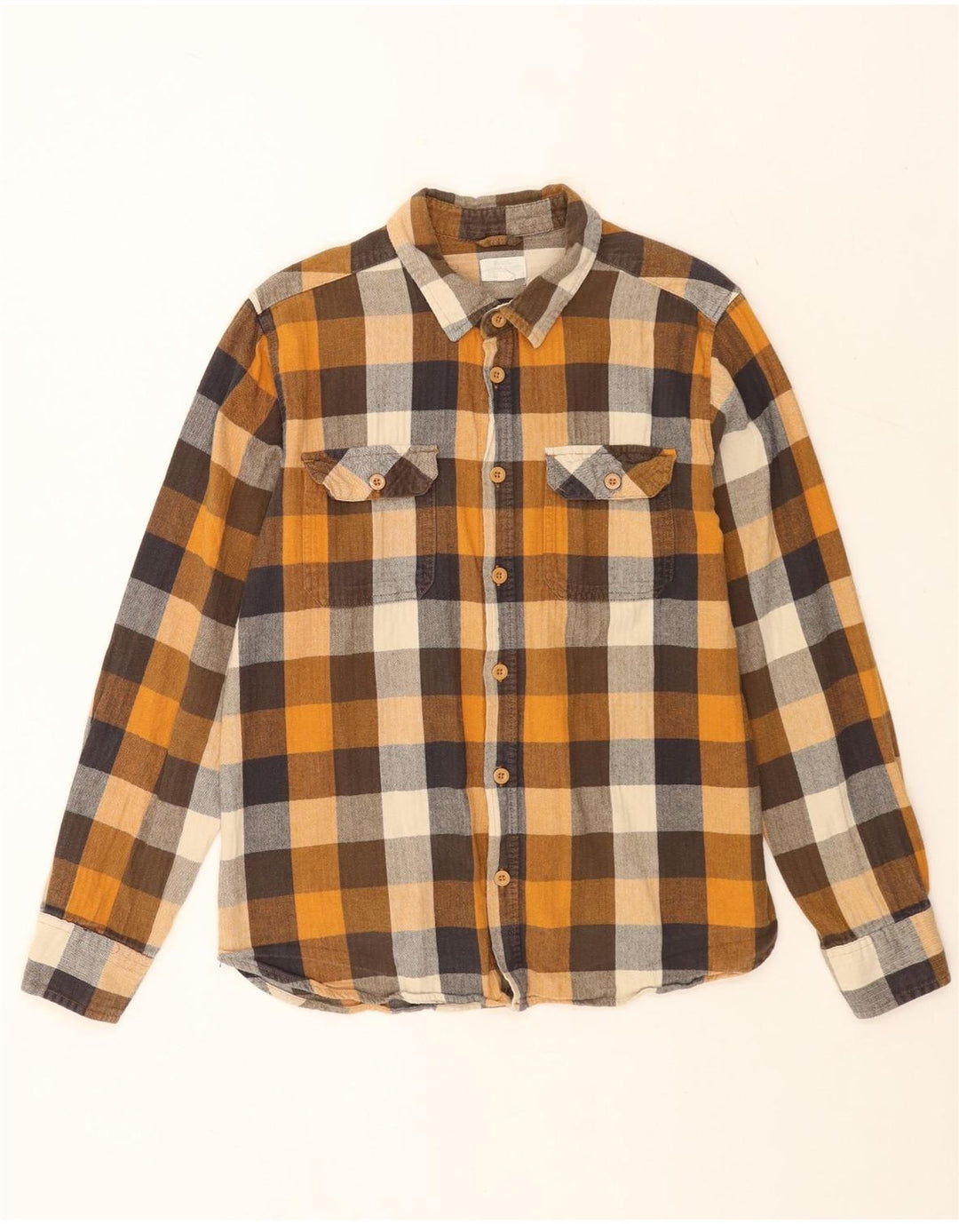 MOUNTAIN WAREHOUSE Herre flannelskjorte Stor brun ternet bomuld