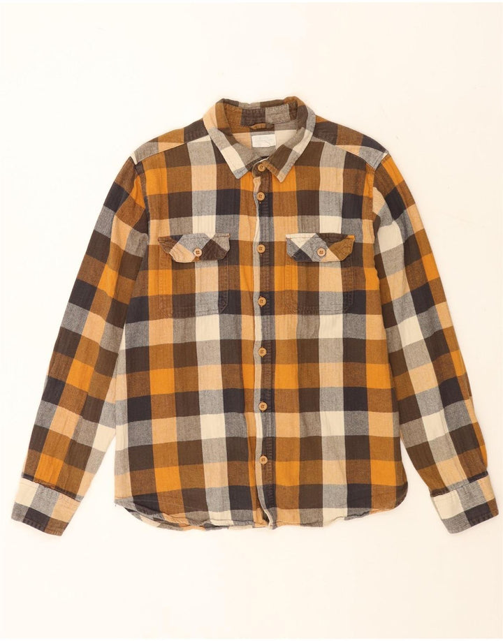 MOUNTAIN WAREHOUSE Herre flannelskjorte Stor brun ternet bomuld
