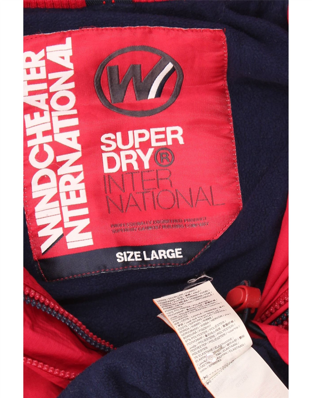 Superdry vindjakke til kvinder med hætte vindjakke UK 16 Large Red
