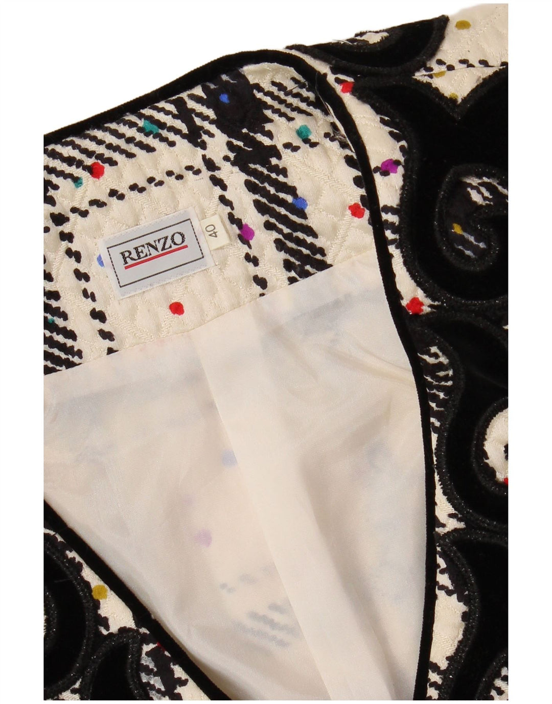 RENZO Dame Oversized Blazer Jacket IT 40 Small Off White Check