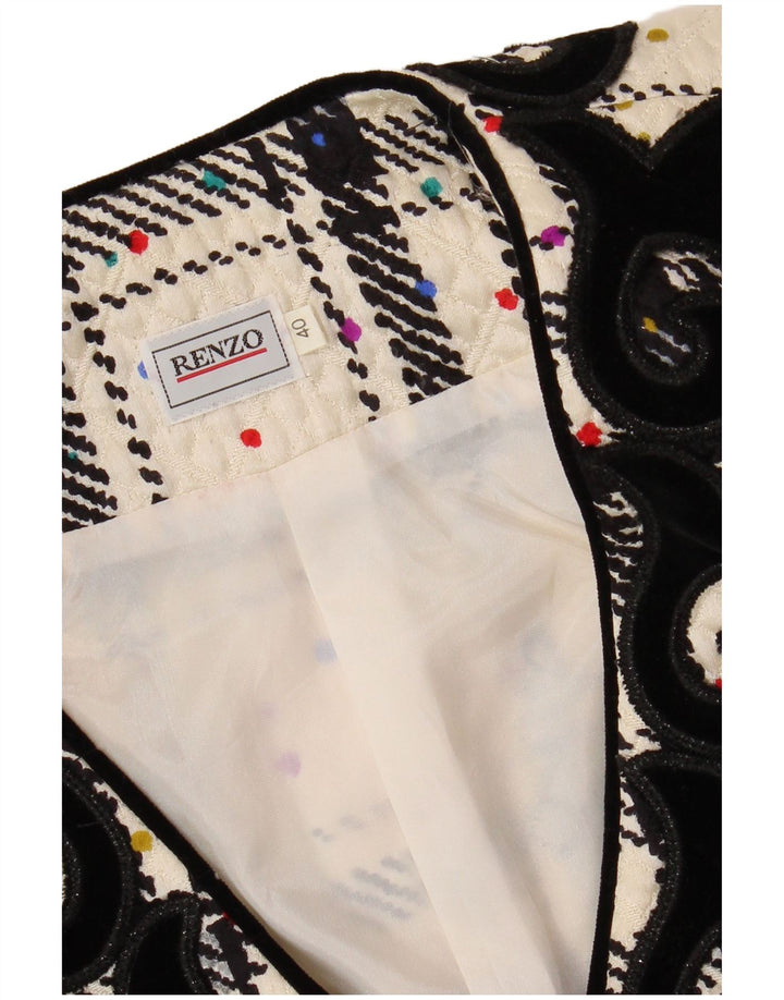 RENZO Dame Oversized Blazer Jacket IT 40 Small Off White Check