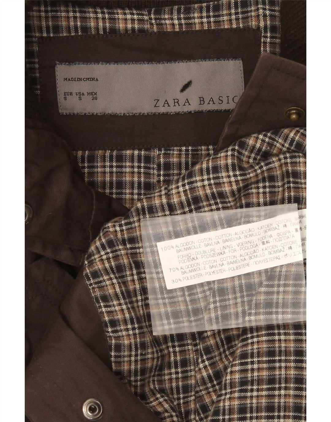 Zara Womens Utility Jacket UK 10 Small Brown Bomuld