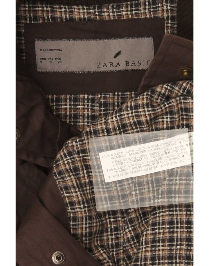 Zara Womens Utility Jacket UK 10 Small Brown Bomuld