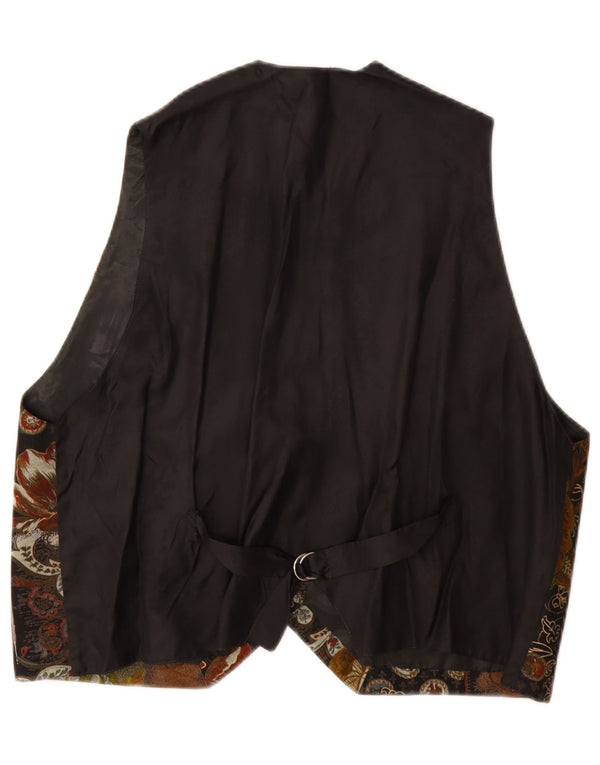 Vintage damevest UK 22 3XL flerfarvet blomster