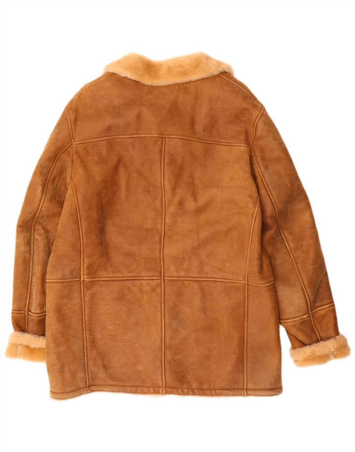 Vintage Herre Shearling Jacket UK 40 Large Brown