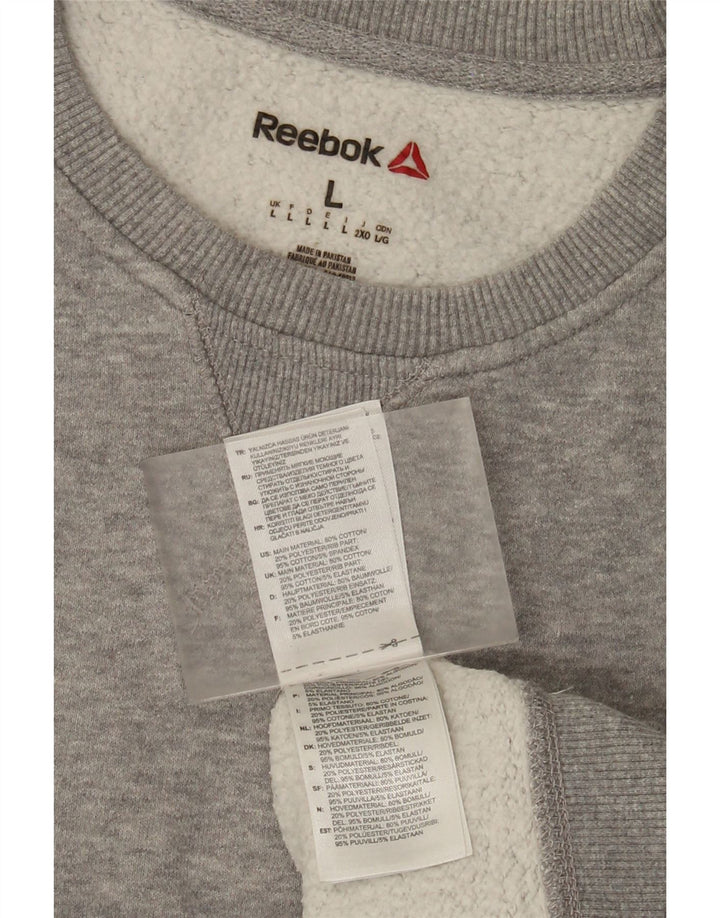 Reebok Sweatshirt til mænd, stor grå flækket bomuld