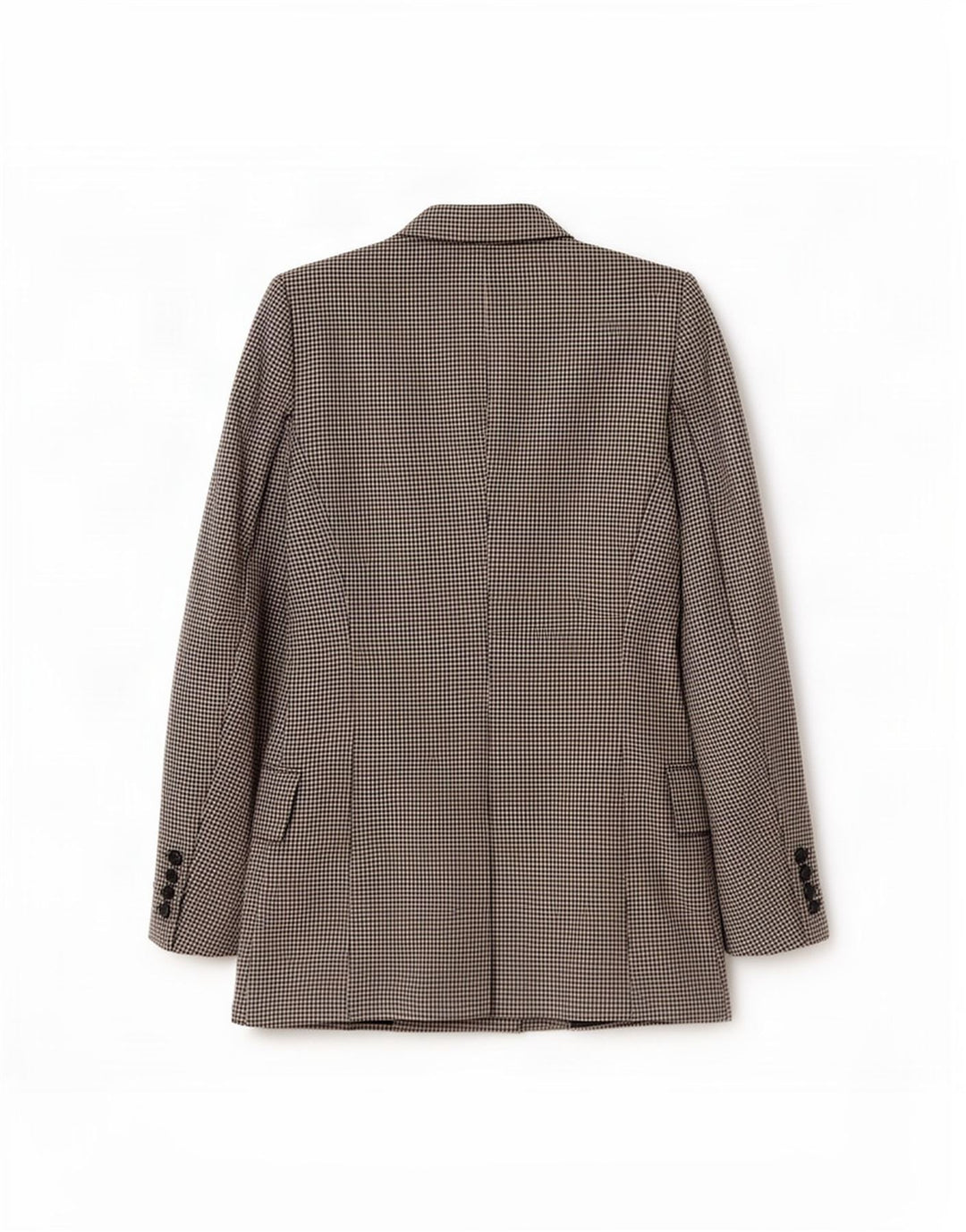 Zara Dame Dobbeltradet Blazer Jacket UK 6 XS Sort Gingham