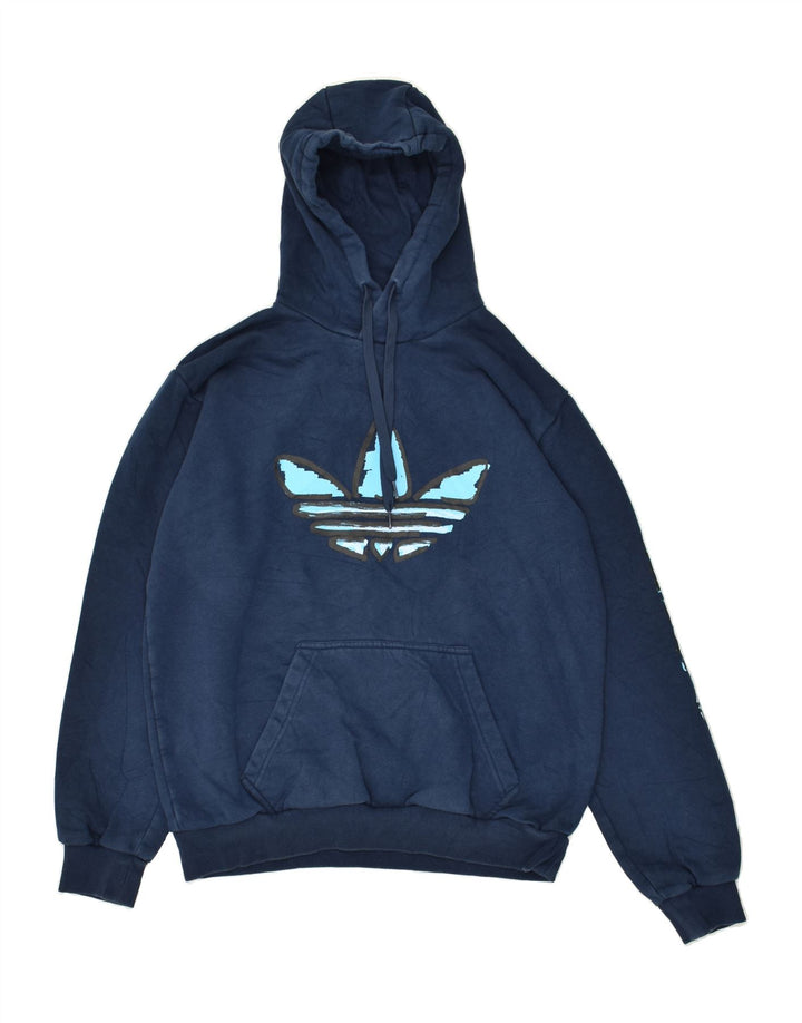 ADIDAS Grafisk hættetrøje til mænd mellem marineblå polyester
