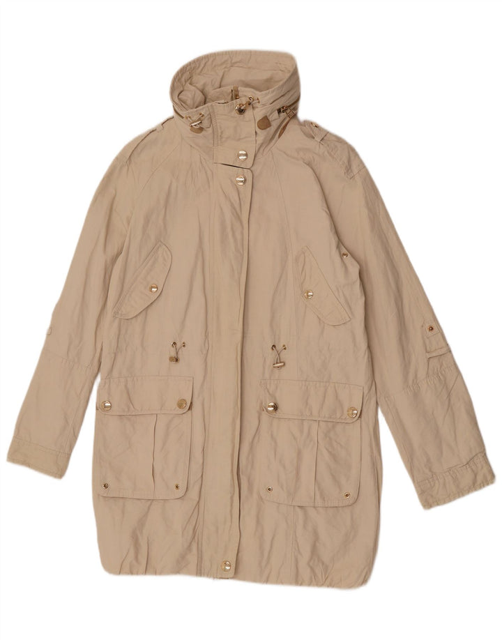 Massimo Dutti Dame Hooded Parka Jacket UK 10 Small Beige
