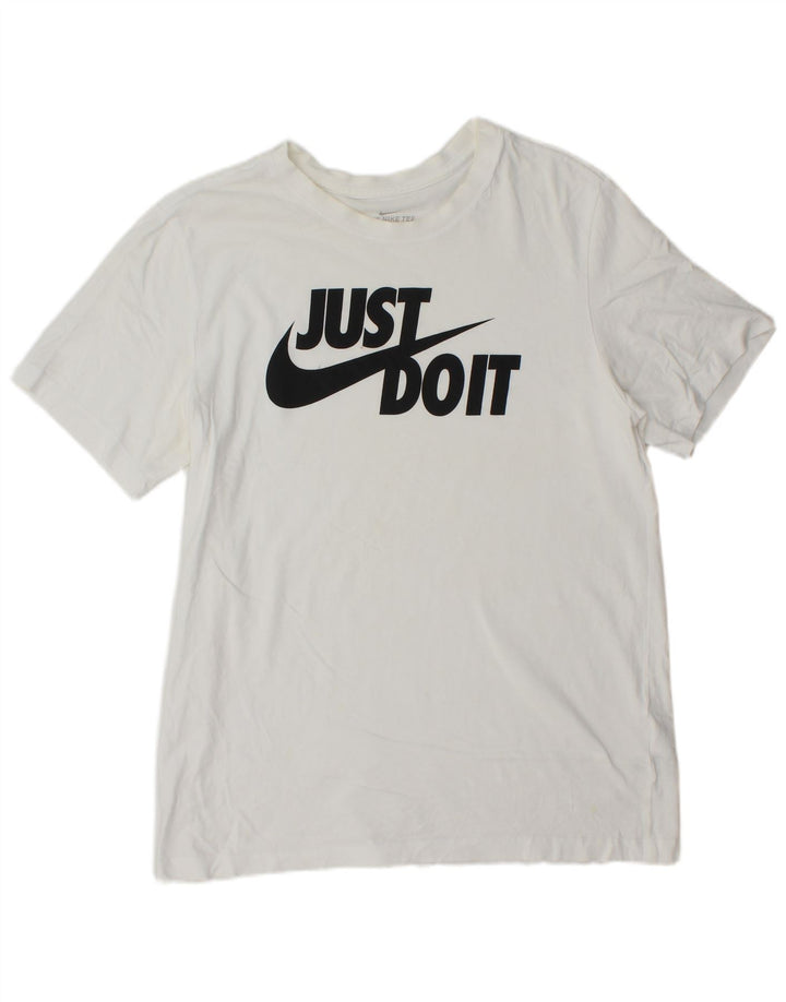 Nike grafisk T-shirt top til mænd, stor hvid bomuld