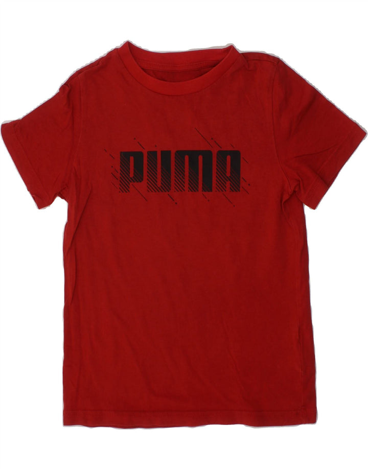 PUMA Boys Graphic T-Shirt Top 7-8 Years Red Cotton Vintage Puma and Second-Hand Puma from Messina Hembry 