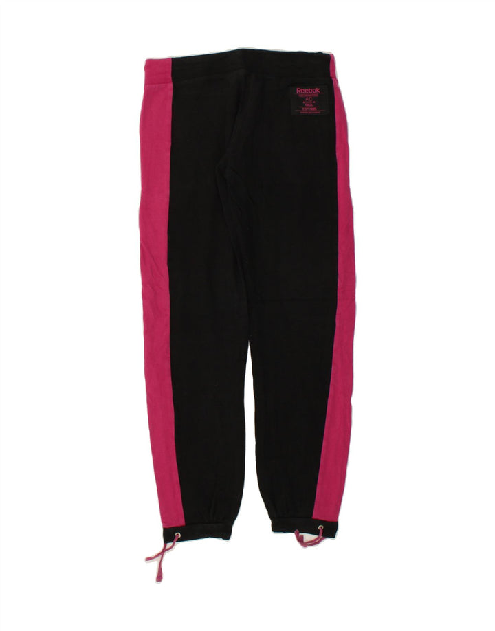 REEBOK Womens Tracksuit Trousers Joggers UK 12 Medium Black Colourblock Vintage Reebok and Second-Hand Reebok from Messina Hembry 