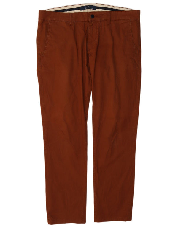 Zara Herre Lige Chinobukser EU 44 Large W34 L31 Brun Bomuld