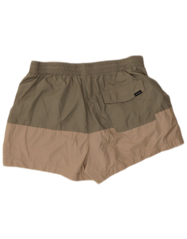 Calvin Klein Herre grafiske svømmeshorts Stor Khaki Colourblock