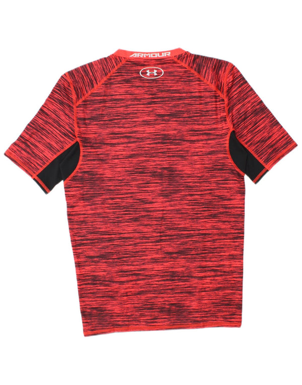 Under Armour Boys Heat Gear T-Shirt Top 11-12 År Stor Rød Flecked