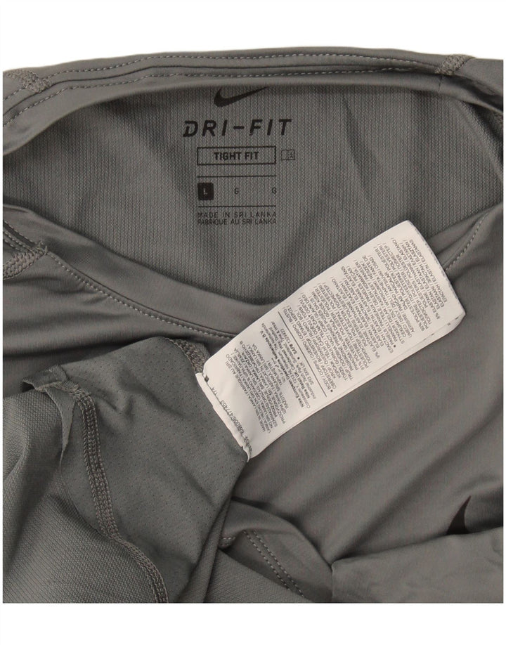 Nike Herre Tight Fit Top Langærmet Stor Grå Polyester