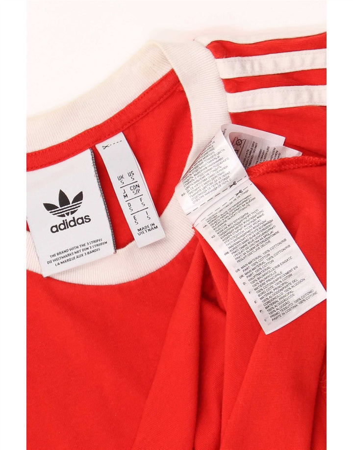 Adidas Herre T-Shirt Top Lille Rød Bomuld