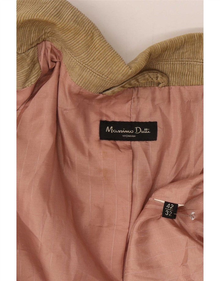 Massimo Dutti Dame 3-knaps Corduroy Blazer Jakke EU 42 Stor Brun
