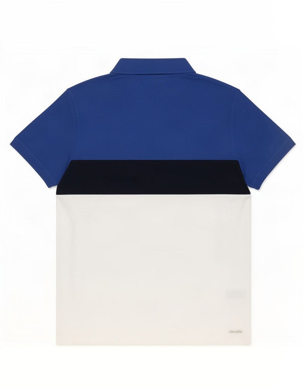 Adidas Herre Climalite Polo Shirt Large Blue Colourblock Bomuld