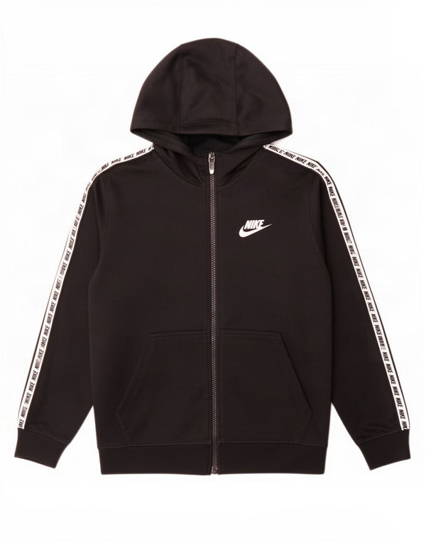 Nike Boys grafisk hættetrøje med lynlås 8-9 år Small Black Colourblock