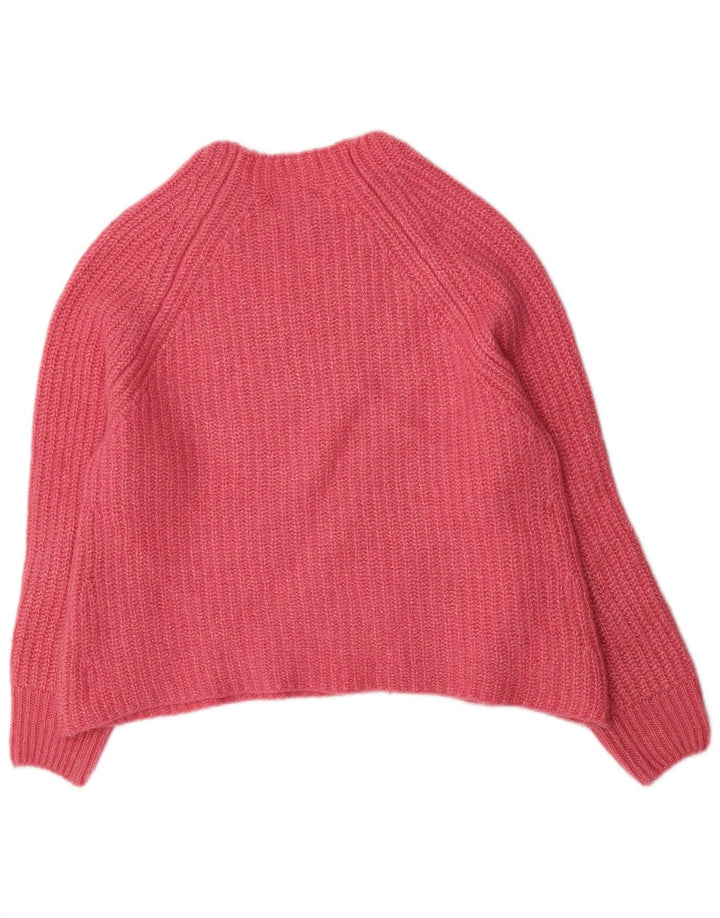 Massimo Dutti Dame Oversized Boat Neck Jumper Sweater UK 10 Small Pink