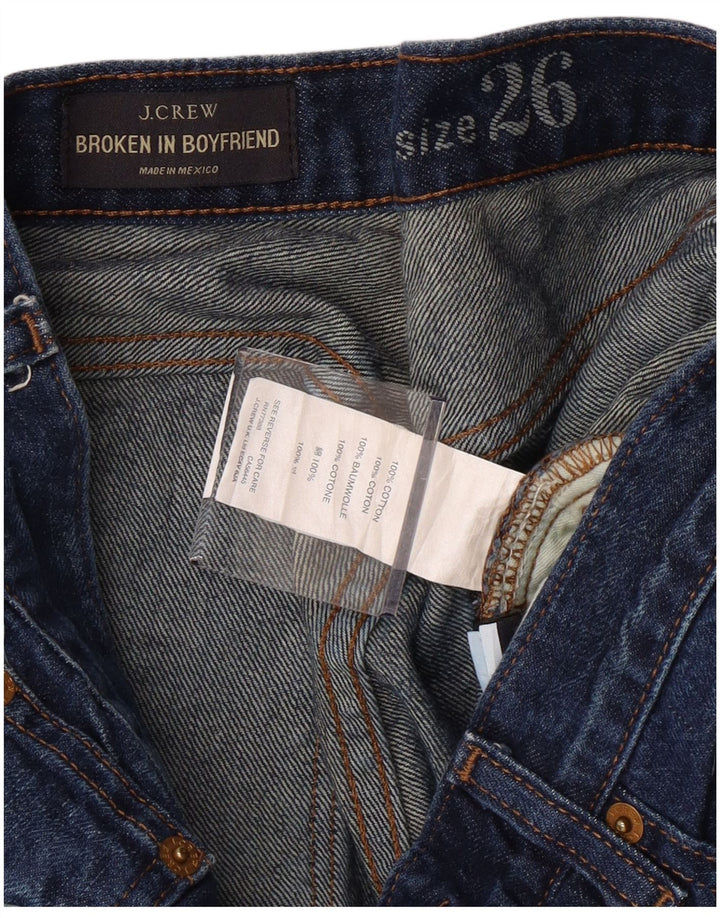 J. Crew Kvinde Kæreste Distressed Slim Jeans W26 L28 Blå Bomuld