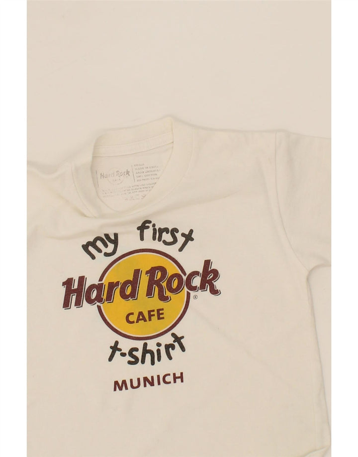 HARD ROCK CAFE Boys Munich Graphic T-Shirt Top 4-5 Years Small White Vintage Hard Rock Cafe and Second-Hand Hard Rock Cafe from Messina Hembry 